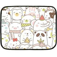 Cute-baby-animals-seamless-pattern Fleece Blanket (Mini)