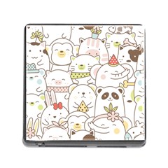 Cute-baby-animals-seamless-pattern Memory Card Reader (Square 5 Slot)