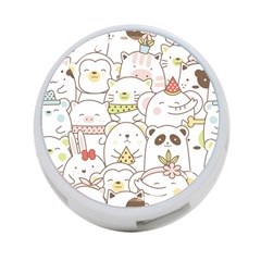 Cute-baby-animals-seamless-pattern 4-Port USB Hub (One Side)