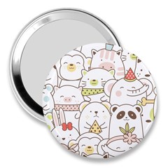 Cute-baby-animals-seamless-pattern 3  Handbag Mirrors