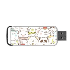 Cute-baby-animals-seamless-pattern Portable USB Flash (One Side)