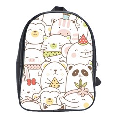 Cute-baby-animals-seamless-pattern School Bag (xl) by Sobalvarro