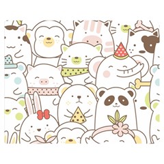 Cute-baby-animals-seamless-pattern Double Sided Flano Blanket (Medium) 