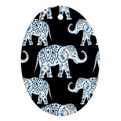 Elephant-pattern-background Ornament (oval) by Sobalvarro