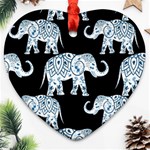 Elephant-pattern-background Ornament (Heart) Front