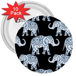 Elephant-pattern-background 3  Buttons (10 pack)  Front