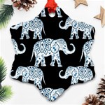 Elephant-pattern-background Ornament (Snowflake) Front