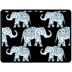 Elephant-pattern-background Double Sided Fleece Blanket (Large)  80 x60  Blanket Back