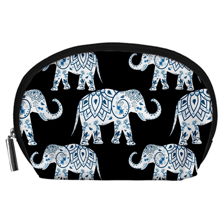 Elephant-pattern-background Accessory Pouch (Large)