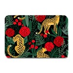 Seamless-pattern-with-leopards-and-roses-vector Plate Mats 18 x12  Plate Mat