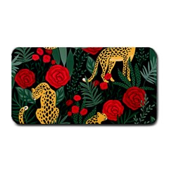 Seamless-pattern-with-leopards-and-roses-vector Medium Bar Mats by Sobalvarro