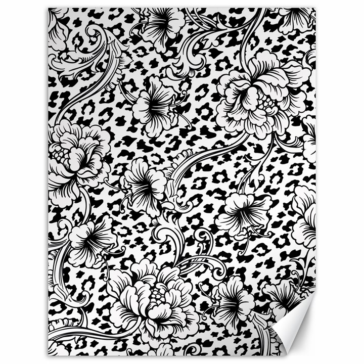 Vector-eclectic-fabric-seamless-pattern-animal-background-with-baroque-ornament Canvas 12  x 16 