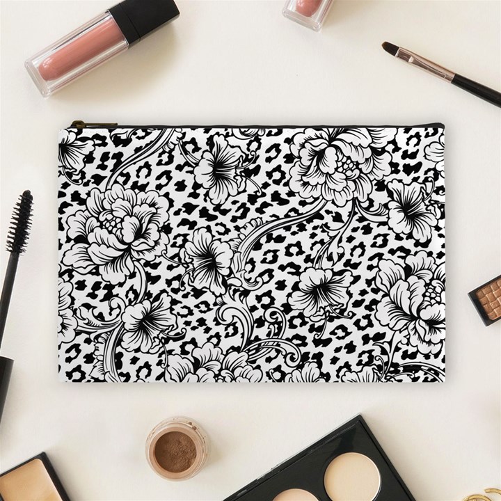 Vector-eclectic-fabric-seamless-pattern-animal-background-with-baroque-ornament Cosmetic Bag (Large)