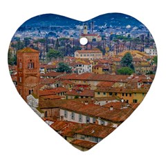 Lucca Historic Center Aerial View Ornament (heart) by dflcprintsclothing