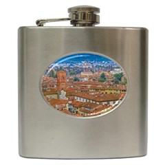 Lucca Historic Center Aerial View Hip Flask (6 Oz) by dflcprintsclothing