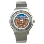 Lucca Historic Center Aerial View Stainless Steel Watch Front