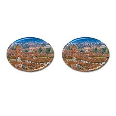 Lucca Historic Center Aerial View Cufflinks (oval) by dflcprintsclothing