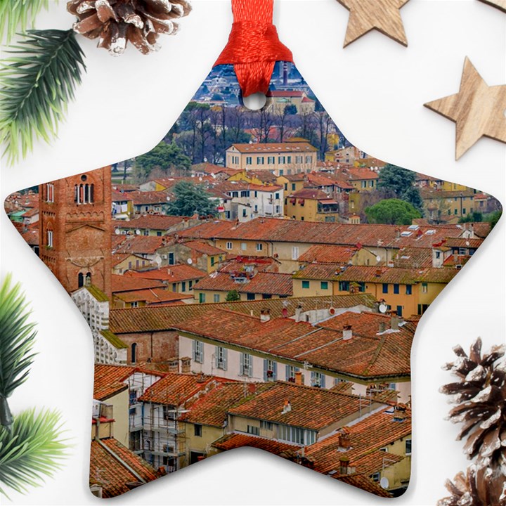 Lucca Historic Center Aerial View Star Ornament (Two Sides)