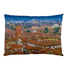 Lucca Historic Center Aerial View Pillow Case by dflcprintsclothing