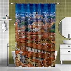 Lucca Historic Center Aerial View Shower Curtain 48  X 72  (small)  by dflcprintsclothing