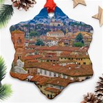 Lucca Historic Center Aerial View Snowflake Ornament (Two Sides) Front