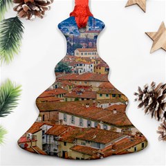 Lucca Historic Center Aerial View Christmas Tree Ornament (two Sides) by dflcprintsclothing