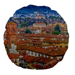 Lucca Historic Center Aerial View Large 18  Premium Round Cushions by dflcprintsclothing