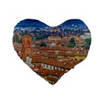 Lucca Historic Center Aerial View Standard 16  Premium Flano Heart Shape Cushions Front