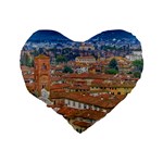 Lucca Historic Center Aerial View Standard 16  Premium Flano Heart Shape Cushions Back