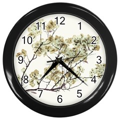 Photo Illustration Flower Over White Background Wall Clock (black) by dflcprintsclothing