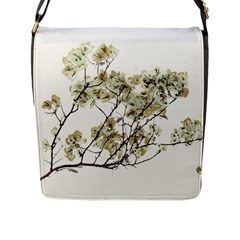 Photo Illustration Flower Over White Background Flap Closure Messenger Bag (l)