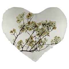 Photo Illustration Flower Over White Background Large 19  Premium Flano Heart Shape Cushions by dflcprintsclothing