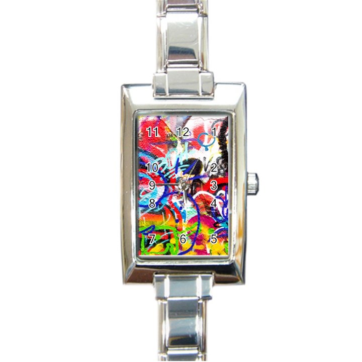 Crazy Grafitti Rectangle Italian Charm Watch