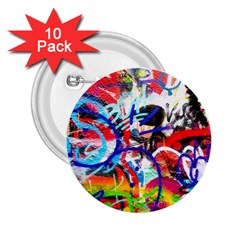 Crazy Grafitti 2 25  Buttons (10 Pack)  by essentialimage