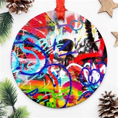 Crazy Grafitti Round Ornament (two Sides) by essentialimage