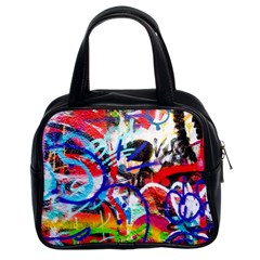 Crazy Grafitti Classic Handbag (two Sides) by essentialimage