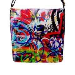 Crazy Grafitti Flap Closure Messenger Bag (l) by essentialimage