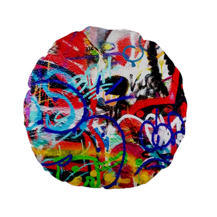 Crazy Grafitti Standard 15  Premium Flano Round Cushions