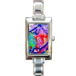 Crazy Graffiti Rectangle Italian Charm Watch Front