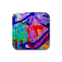 Crazy Graffiti Rubber Square Coaster (4 Pack)  by essentialimage