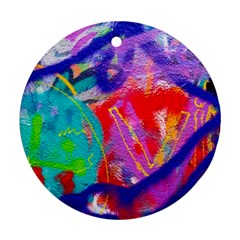 Crazy Graffiti Round Ornament (two Sides) by essentialimage