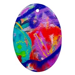 Crazy Graffiti Oval Ornament (two Sides) by essentialimage