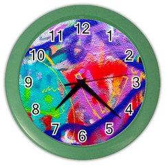 Crazy Graffiti Color Wall Clock by essentialimage