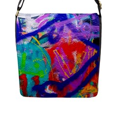 Crazy Graffiti Flap Closure Messenger Bag (l) by essentialimage