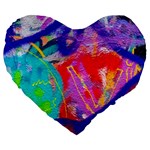 Crazy Graffiti Large 19  Premium Flano Heart Shape Cushions Front