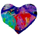 Crazy Graffiti Large 19  Premium Flano Heart Shape Cushions Back