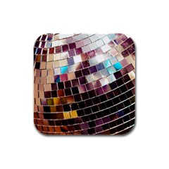 Disco Ball Rubber Square Coaster (4 Pack)  by essentialimage