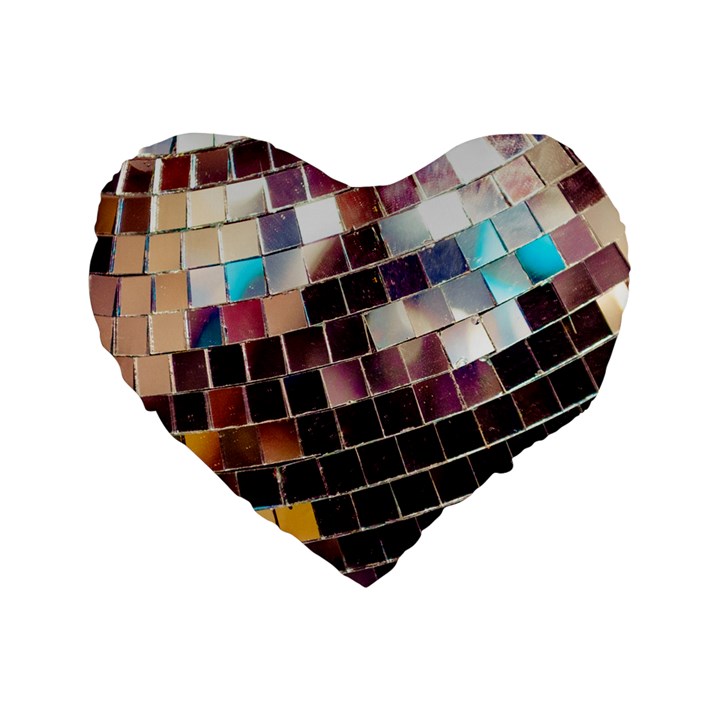 Disco Ball Standard 16  Premium Heart Shape Cushions