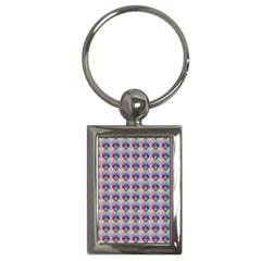 Pink And Blue Key Chain (rectangle) by Sparkle