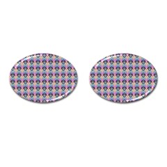 Pink And Blue Cufflinks (oval) by Sparkle